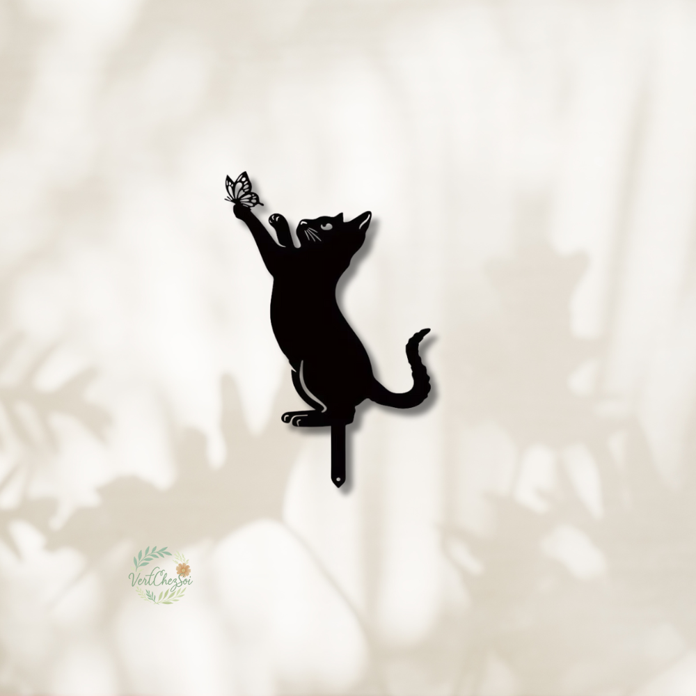 Décoration de Jardin en Métal – Chats Ornementales à Piquer